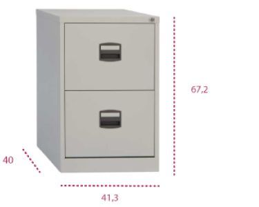 ARCHIVADOR METÁLICO ESTRECHO CON 2 CAJONES | LA OFICINA ONLINE