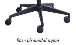 Base piramidal nylon negro con ruedas 65mm. estándar