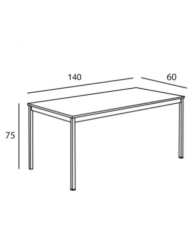 Medidas mesa escritorio Lite de 140 x 60 cm. de Kesta