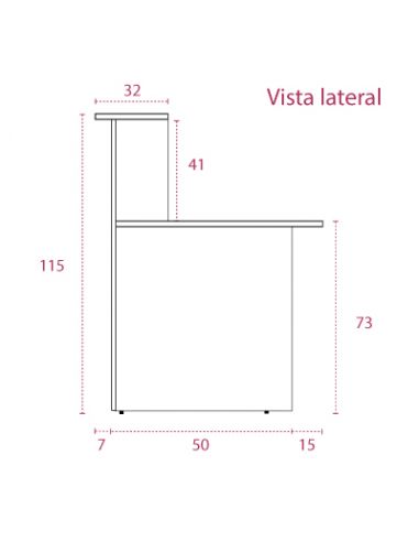 Medidas mostrador recepción Basic de JGorbe