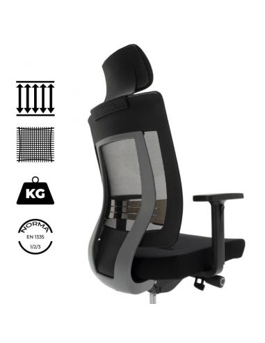 Sillón de dirección Montreal con malla técnica de alta resistencia y asiento de espuma de alta densidad Sillón de dirección Montreal con malla técnica de alta resistencia y asiento de espuma de alta densidad
