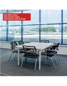 Mesa de reuniones Pórtico de JGorbe en blanco toda