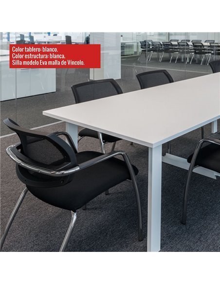 Mesa de reuniones Pórtico de JGorbe en blanco toda Mesa de reuniones Pórtico de JGorbe en blanco toda
