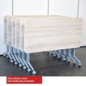 Mesa reuniones plegable con ruedas color acacia y aluminio de JGorbe