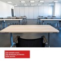 Mesa reuniones plegable con ruedas color acacia y aluminio de JGorbe