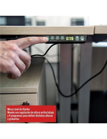 Mesa oficina elevable Level de JGorbe con mando electrónico Mesa oficina elevable Level de JGorbe con mando electrónico