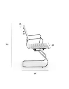 Silla confidente oficina Londres de Euromof en color blanco 2
