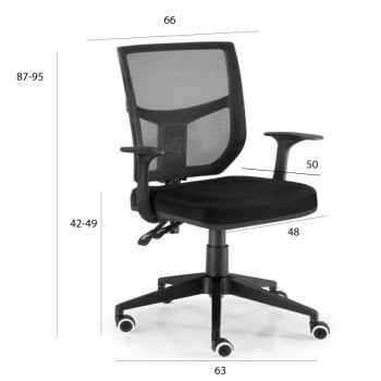 MEDIDAS SILLA ESCRITORIO GIRATORIA ROMA DE EUROMOF