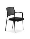 SILLA CONFIDENTE OFICINA CON BRAZOS MANILA DE EUROMOF NEGRO