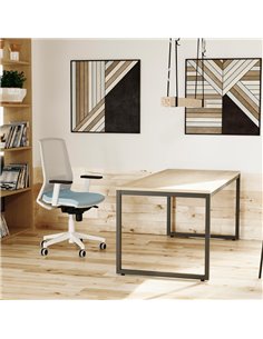 Mesa de Oficina. Euro 3000. Color Blanco. 160x80 cm. Patas en T de