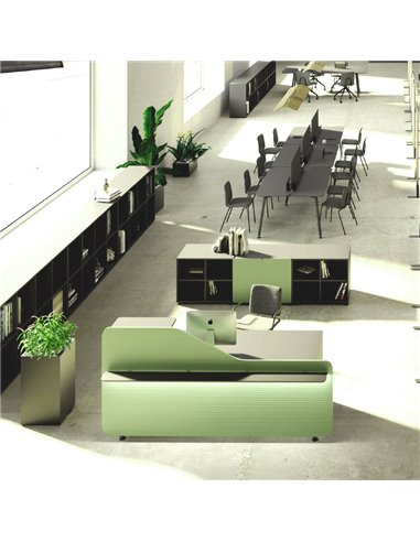 Mostrador recepción Start de Emobok color verde a derecha Mostrador recepción Start de Emobok color verde a derecha