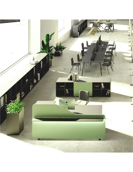 Mostrador recepción Start de Emobok color verde a derecha Mostrador recepción Start de Emobok color verde a derecha
