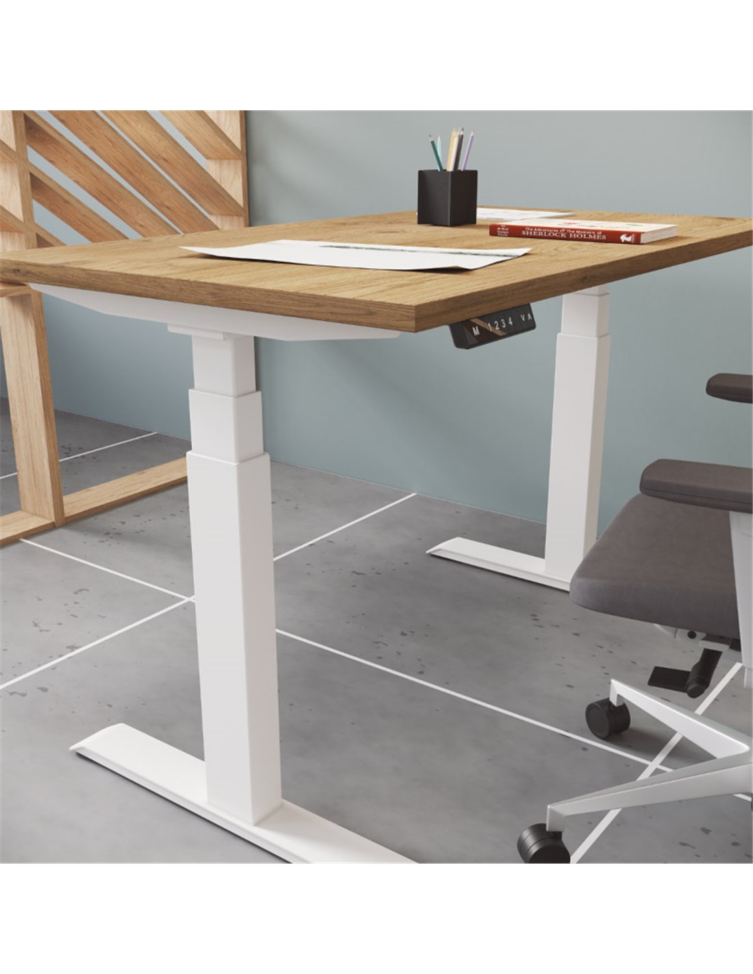 Mesa regulable Rocada E-table 160x80 blanco Color Gris