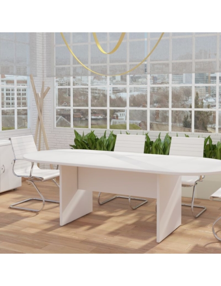 Mesa ovalada con base en h de euromof