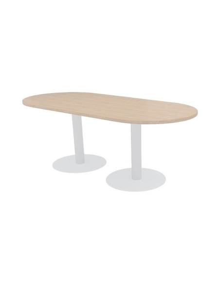 Mesa ovalada con bases metálicas euromof