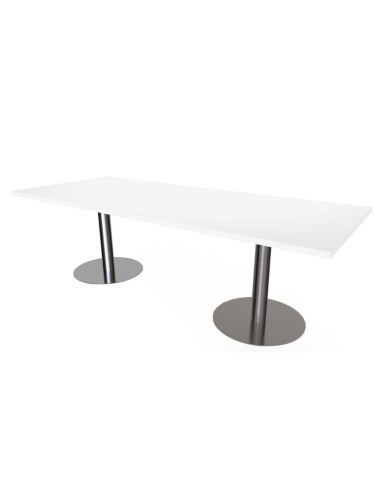 Mesa rectangular con bases metálicas de euromof Mesa rectangular con bases metálicas de euromof