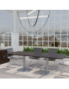 Mesa rectangular con bases metálicas de euromof