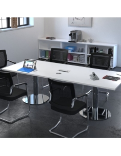 Mesa rectangular con bases metálicas de euromof 2