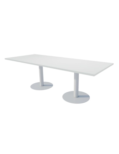 Mesa rectangular con bases metálicas de euromof Mesa rectangular con bases metálicas de euromof