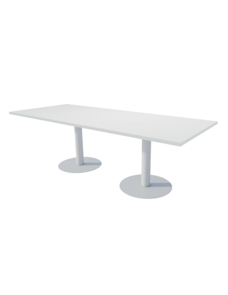 Mesa rectangular con bases metálicas de euromof Mesa rectangular con bases metálicas de euromof