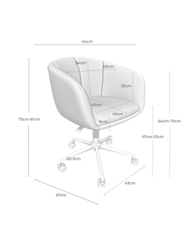Silla de oficina Arizona medidas