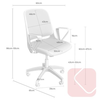 Silla de estudio y oficina moderna en blanco Siracusa - La Oficina Online