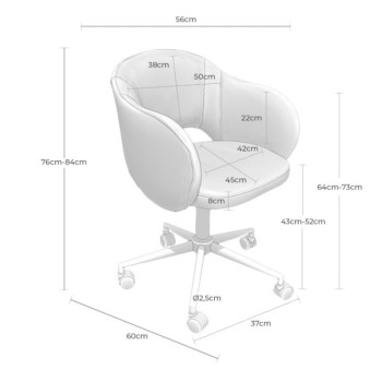 Silla de oficina tallin con medidas