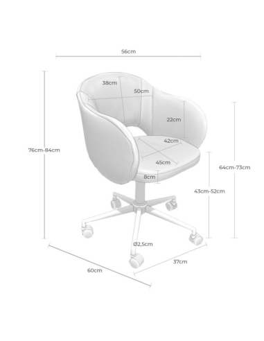 Silla de oficina tallin con medidas