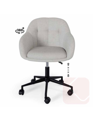 Silla de oficina Canterbury en color gris claro