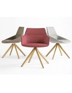 Silla confidente Dunas XS de Inclass con base madera 2