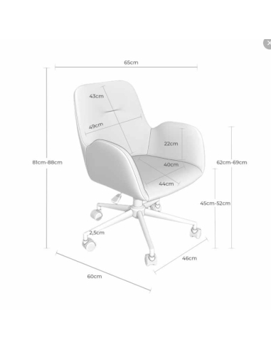 Silla de oficina Irvine en color gris