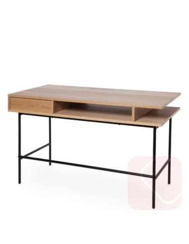 Escritorio Alabama roble/negro de madera con cajón