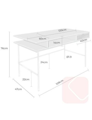 Escritorio Alabama roble/negro de madera con cajón