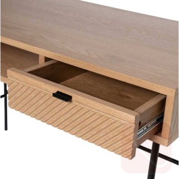 Escritorio Alabama roble/negro de madera con cajón