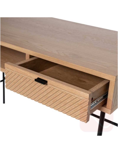 Escritorio Alabama roble/negro de madera con cajón