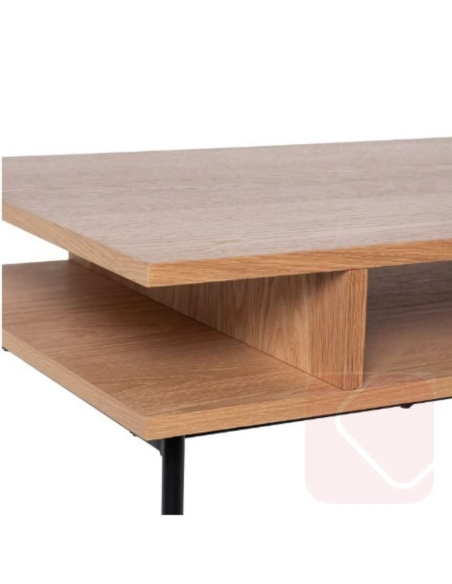 Escritorio Alabama roble/negro de madera con cajón