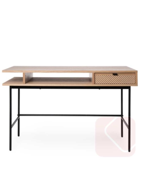 Escritorio Alabama roble/negro de madera con cajón
