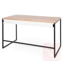 Mesa escritorio base metálica Hudson con base ligera en color blanco y negro