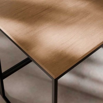 Mesa escritorio base metálica Hudson con base ligera en color blanco y negro
