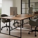 Mesa escritorio base metálica Hudson con base ligera en color blanco y negro