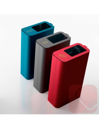 Papelera de reciclaje con tapa para residuos.