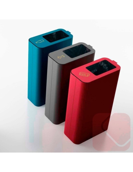 Papelera de reciclaje con tapa para residuos.