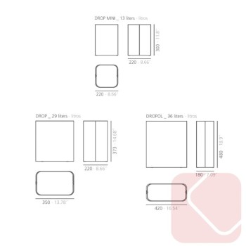 Papelera de oficina Drop | Papelera de diseño