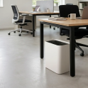 Papelera DROP de Systemtronic, de diseño minimalista y muy robusta fabricada en acero galvanizado.