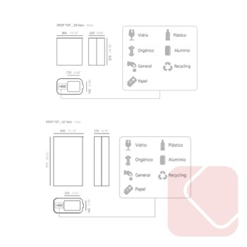 Papelera de reciclaje DROP TOP  62 litros | Laoficinaonline