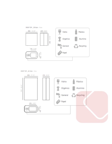 PAPELERA OFICINA DROP TOP DE...