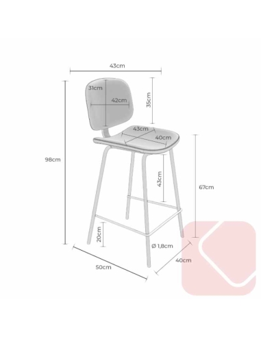 TABURETE BAJO LOGAN DE SOMCASA