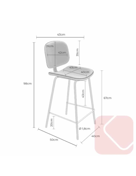 TABURETE BAJO LOGAN DE SOMCASA