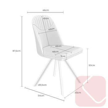 SILLA FIJA TAPIZADA CRIS DE SOMCASA