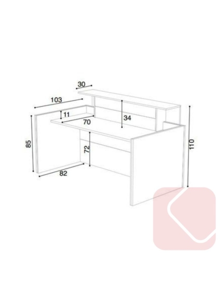 MOSTRADOR DE RECEPCIÓN RECTO AVANT